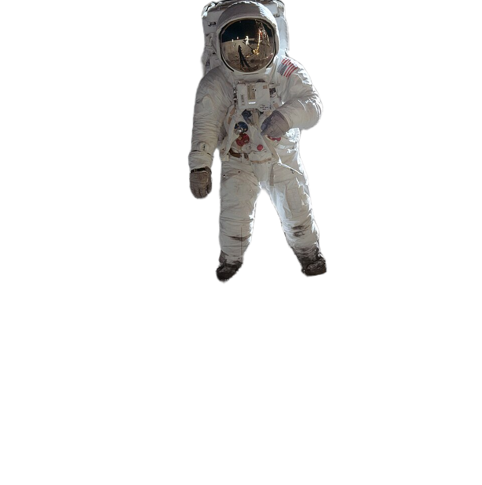 The astronaut alone, background removed