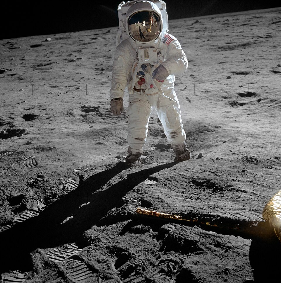 The original photo of an astronaut on the Moon
